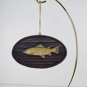Rainbow Trout Fish Mounted Hanging Christmas Ornament